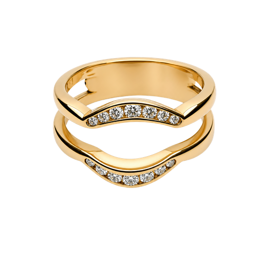 [639360000198] 18K Yellow Gold Diamond Fashion and Guard Ring