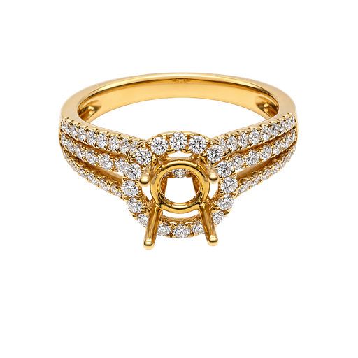 [874710000003] 18K Yellow Gold Diamond Engagement Ring