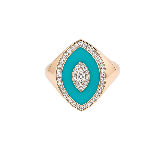 [877561200001] 18K Yellow Gold Enamel and Diamond Fashion Ring