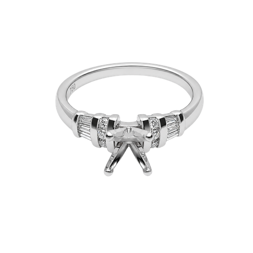 [639360000045] Platinum Diamond Engagement Ring