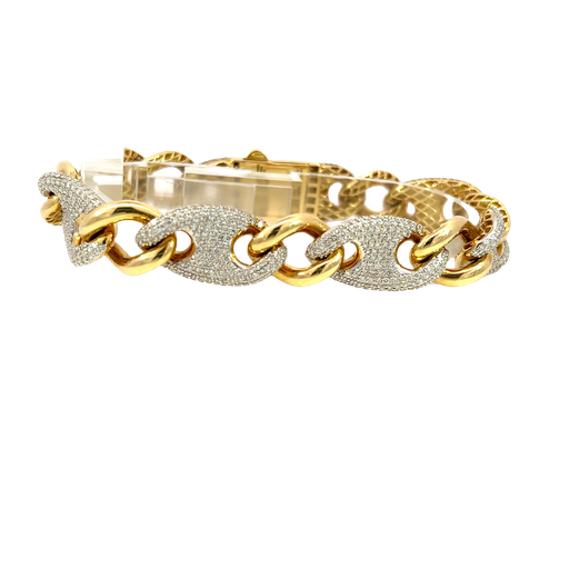 [876351600003] 14K Yellow Gold Diamond Fashion Bracelet