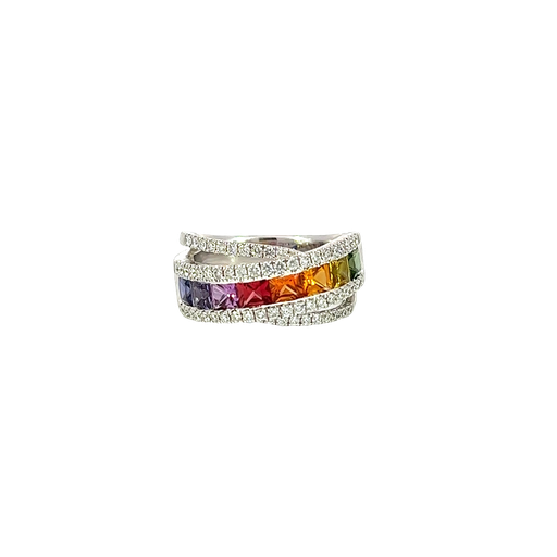 [904350132225] 18K White Gold Diamond Fashion Ring