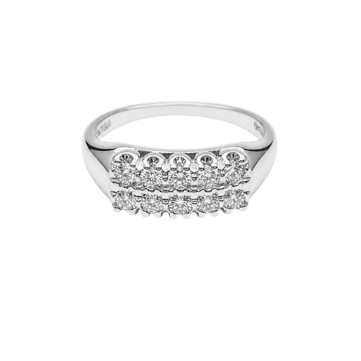 [904397669202] 14K White Gold Diamond Cocktail Ring