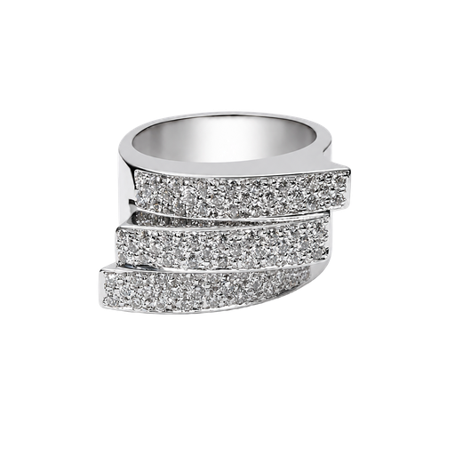 [904505908328] 14K White Gold Diamond Cocktail Ring