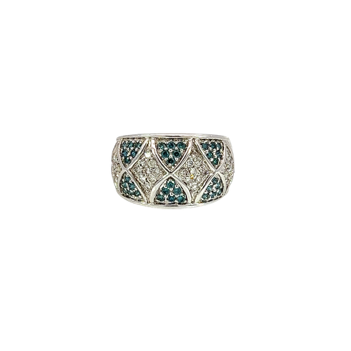 [904506647538] 14K White Gold Diamond Cocktail Ring