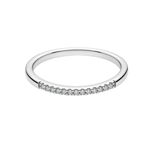 [904857815650] 14K White Gold Diamond Stackable Ring