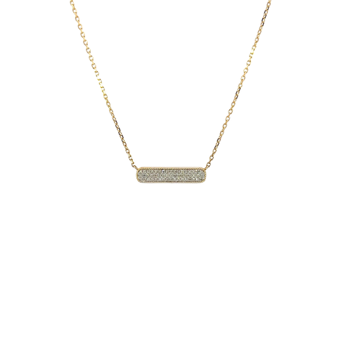 [905703381653] 14K Yellow Gold Diamond Bar Necklace