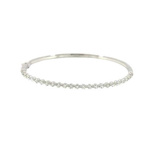[905708916716] 14K White Gold Diamond Bangle Bracelet