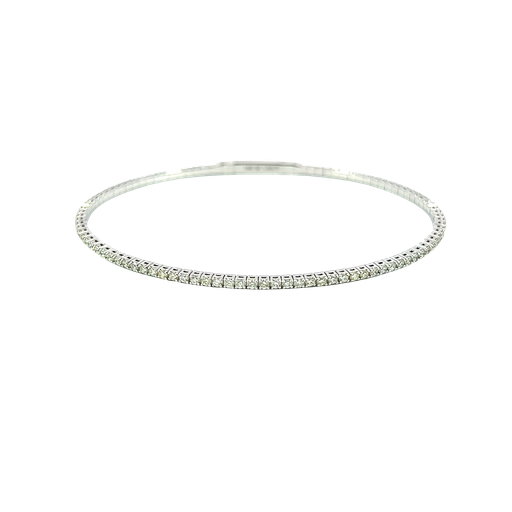 [906232805802] 14K White Gold Diamond Bangle Bracelet