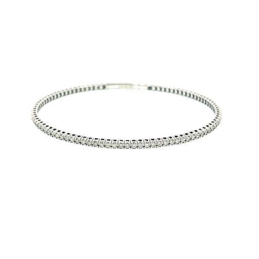 [906236808261] 14K White Gold Diamond Bangle Bracelet