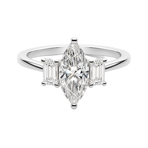 [906241371425] 14KW White Gold Lab Diamond and Diamond Ring
