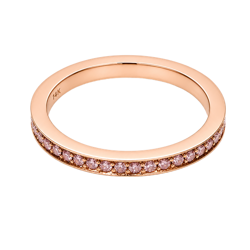 [910623452524] 14K Rose Gold Diamond Stackable Ring