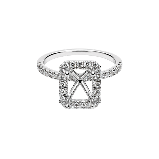 [911933733470] 18K White Gold Diamond Engagement Ring