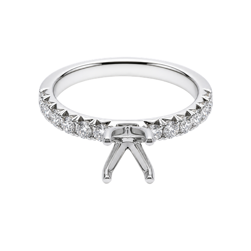 [911934181474] 18K White Gold Diamond Engagement Ring