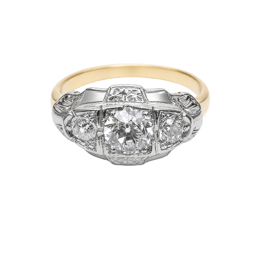 [914280856500] 14K Two-Tone Vintage Diamond Ring